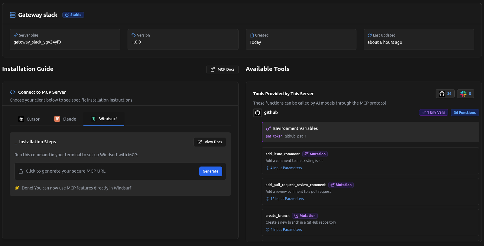 Adding Virtual MCP server in MCP Client