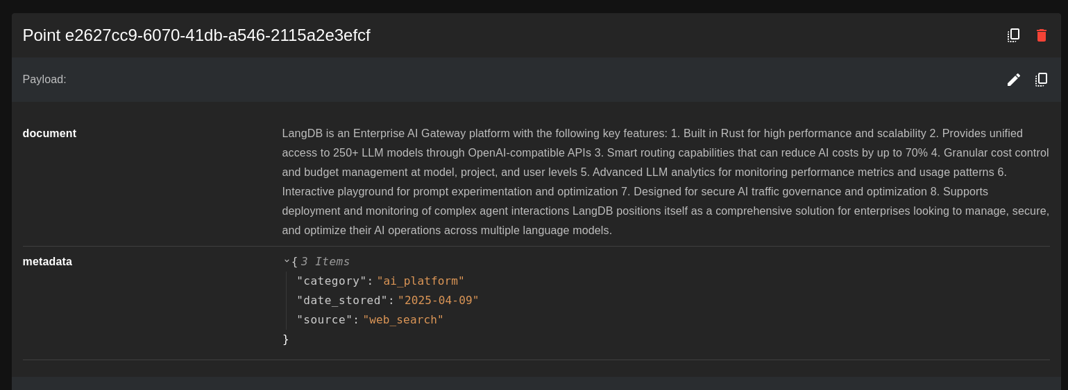 Qdrant MCP Used through LangDB